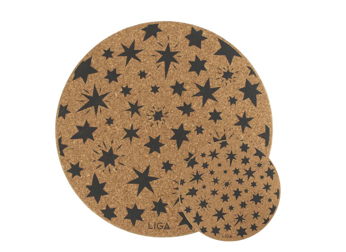 grey cork placemats