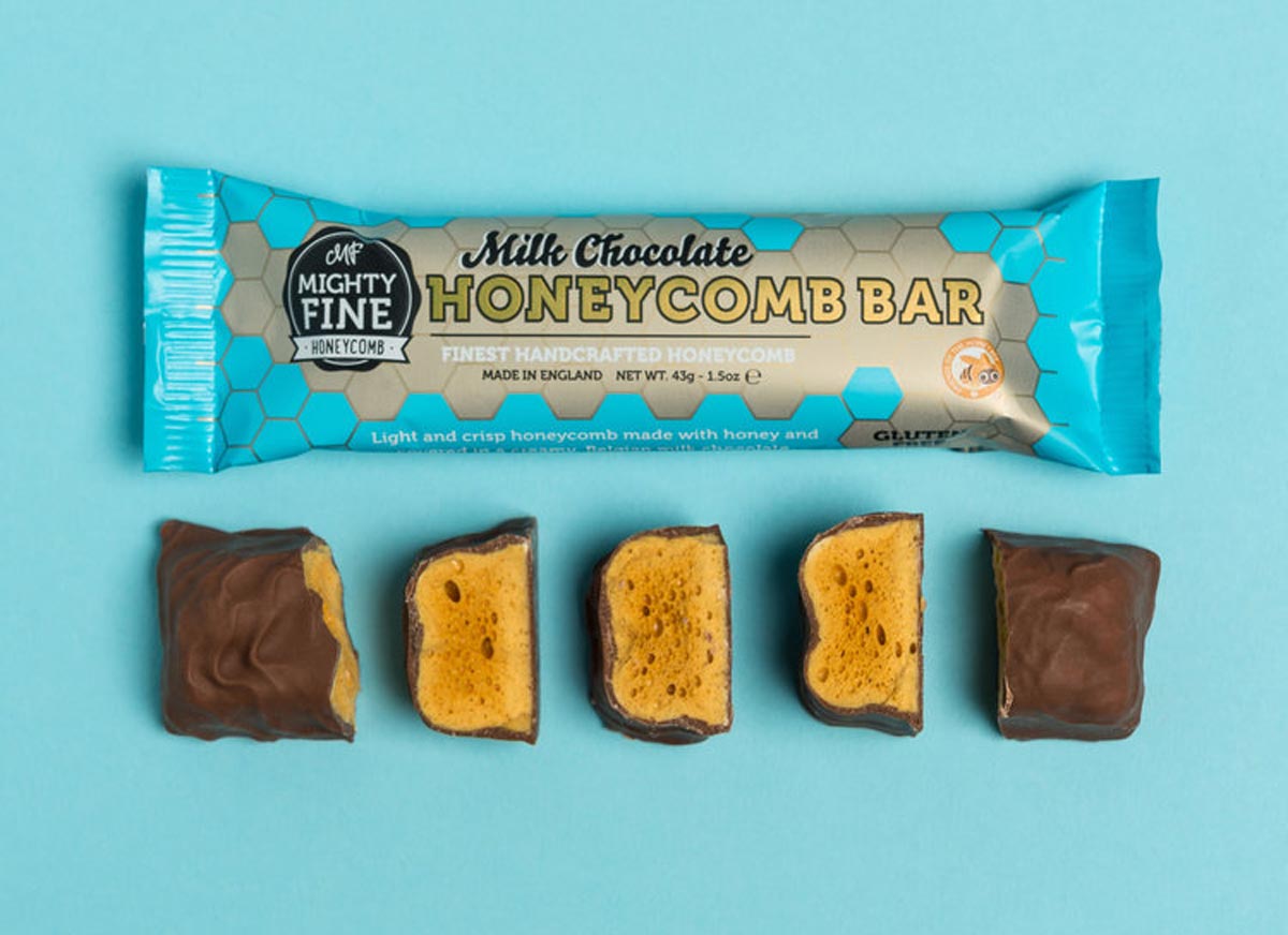 Mighty Fine Milk Chocolate Honeycomb Bar 30g Eden Project Shop