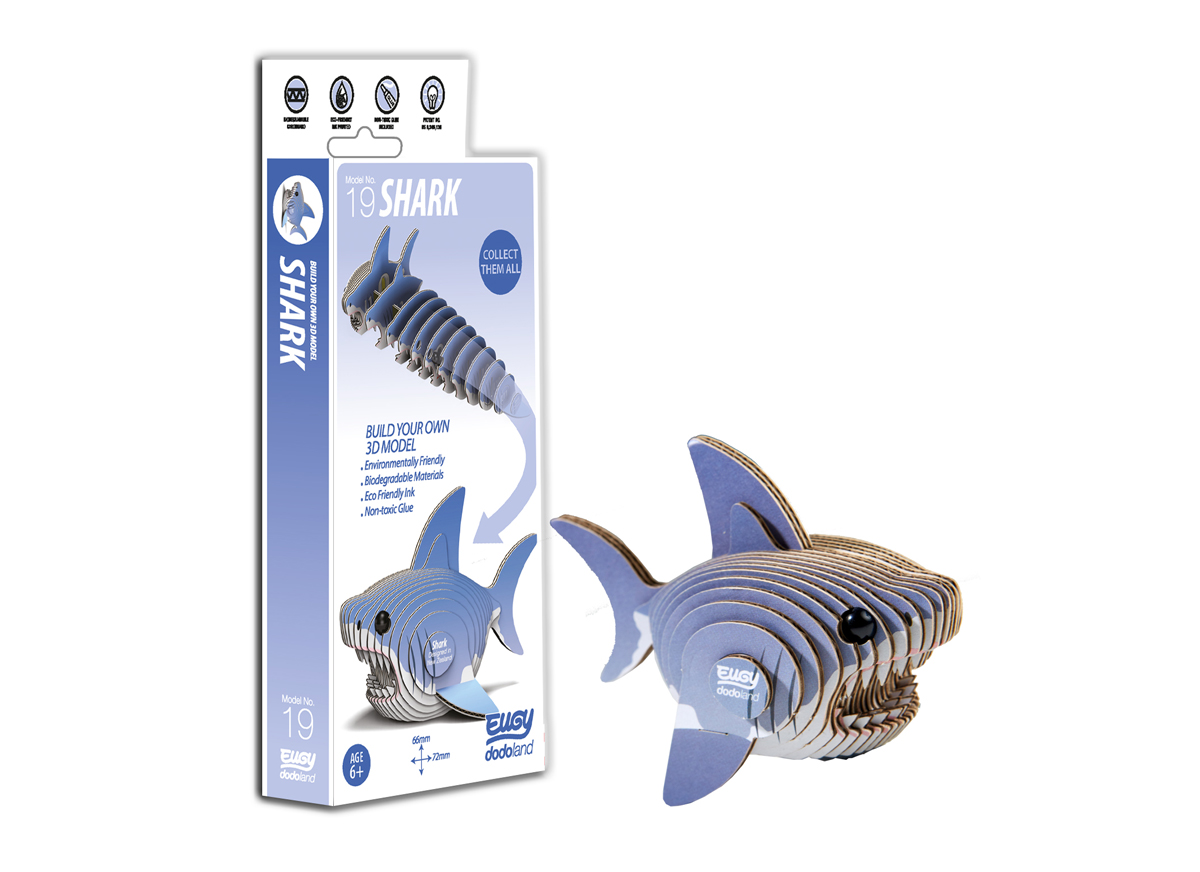 Shark 3D cardboard model kit | Eden Project Shop