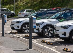 Electric Volvo cars charging